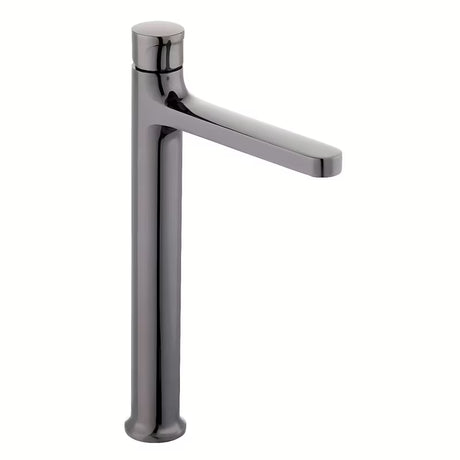 Visoka miješalica za Umivaonik SAT Dark u obradi PVD Gun Metal s ručicom bez odvoda.