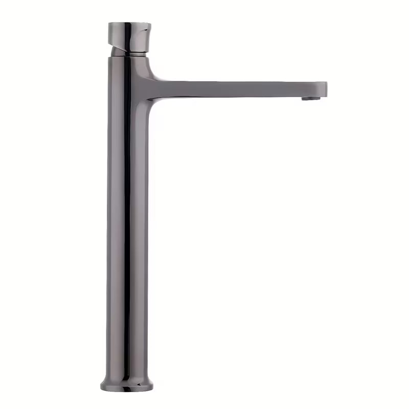 Visoka miješalica za Umivaonik SAT Dark u obradi PVD Gun Metal s ručicom bez odvoda.