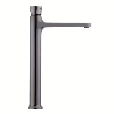 Visoka miješalica za Umivaonik SAT Dark u obradi PVD Gun Metal s ručicom bez odvoda.