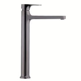 Visoka miješalica za Umivaonik SAT Dark u završnoj obradi PVD gun metal bez odvoda.