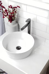 Visoka miješalica za Umivaonik SAT Dark u završnoj obradi PVD gun metal bez odvoda.