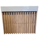 Viseća kupaonski ormarić s keramičkim umivaonikom SAT Delano u dekoru mat hrast s vertikalnim letvicama