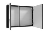 Viseća ormarić s ogledalom SAT Delano 80x60 cm u crnoj izvedbi s velikim ogledalom