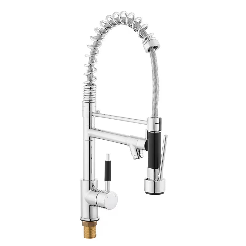 Kromirana miješalica za sudoper SAT Chrome s tušem, zakretnim izljevom i upravljanjem ručicom