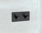 Samoljepljivi dvostruka kuka SAT u mat crnoj izvedbi od nehrđajućeg čelika za kupaonicu