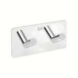 Samoljepljivi dvostruka kuka SAT Chrome u krom izvedbi od poliranog nehrđajućeg čelika