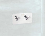 Samoljepljivi dvostruka kuka SAT Chrome u krom izvedbi od poliranog nehrđajućeg čelika