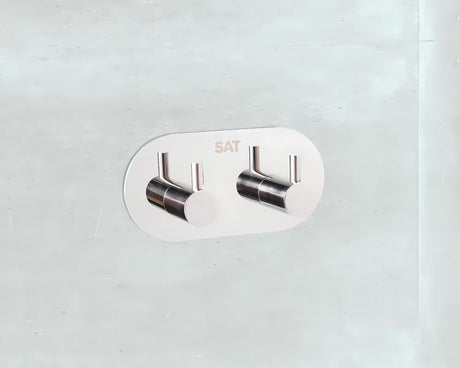 Samoljepljivi dvostruka kuka SAT Chrome u sjajnoj inox izvedbi pro montaža bez bušenja