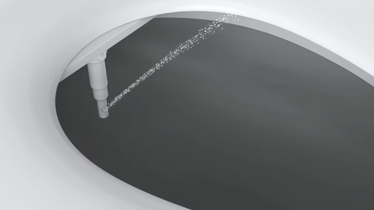 Bijelo bide sjedalo SAT Easybidet pro za ugradnju ispod WC daska bez priključka na struju.