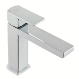 Jednoručna Baterija stojeća miješalica za umivaonik SAT Elements u izvedbi bijela i krom, bez odvoda.