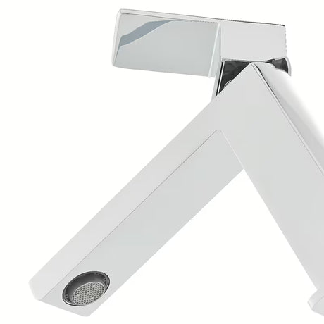 Jednoručna Baterija stojeća miješalica za umivaonik SAT Elements u izvedbi bijela i krom, bez odvoda.