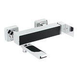 Jednoručna Baterija zidna miješalica za kadu SAT Elements u crnoj boji s kromiranim detaljima