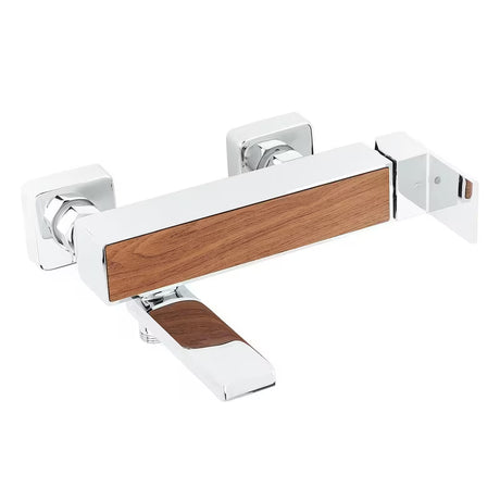 Kada jednoručna baterija SAT Elements u dekoru drva pro za zidnu montažu bez tuš seta.