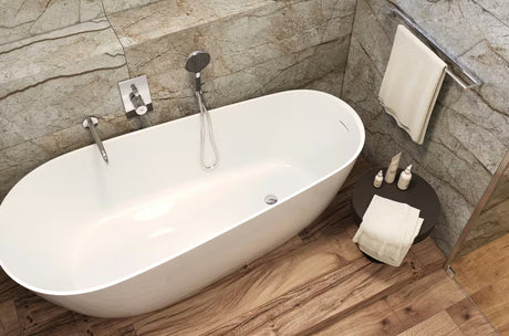 Samostojeća kada  SAT Elysia od lijevanog mramora s mogućnošću lijeve i desne orijentacije, dimenzije 1700x700 mm.