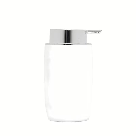 Bijeli keramički dozator sapuna SAT Evolution minimalističkog dizajna za modernu kupaonicu.
