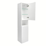 Visoka viseća kupaonski ormarić SAT Evolution u mat bijeloj boji s okomitim utorima