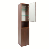 Visoka viseća kupaonski ormarić SAT Evolution u dekoru orah aida s okomitim utorima