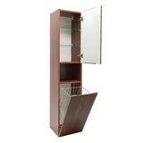 Visoka viseća kupaonski ormarić SAT Evolution u dekoru orah aida s okomitim utorima