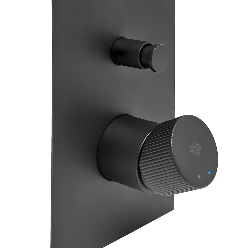 Podžbukna tuš i miješalica za kadu SAT Evolution u mat crnoj boji s ručicom