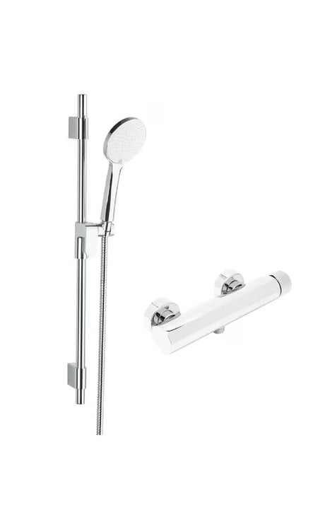 Kromirana zidna jednoručna baterija miješalica za tuš SAT Evolution s tuš setom