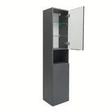 Visoka viseća kupaonski ormarić SAT Feel 36x165x32 cm u mat antracit boji s košarom za rublje