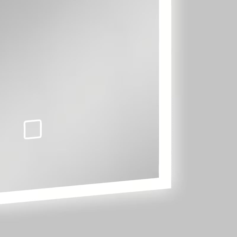 Bijelo pravokutno ogledalo SAT Feel 50x70 cm s LED osvjetljenjem i senzorskim upravljanjem