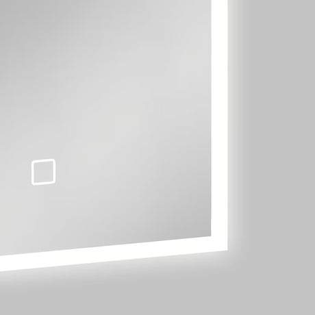 Bijelo pravokutno ogledalo SAT Feel 50x70 cm s LED osvjetljenjem i senzorskim upravljanjem