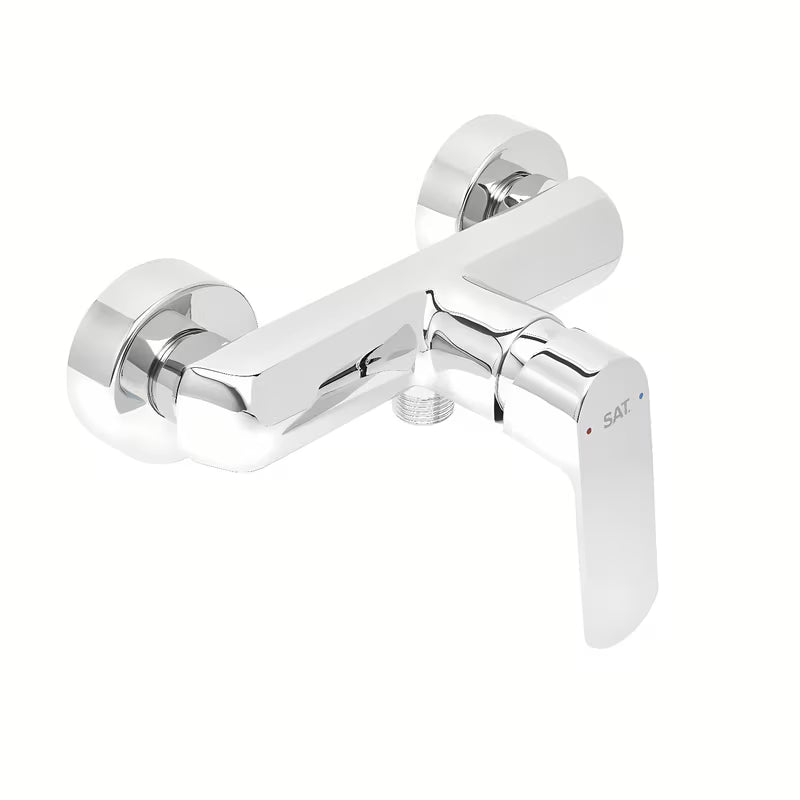 Zidna jednoručna baterija miješalica za tuš SAT Feel u kromiranoj izvedbi bez tuš seta.