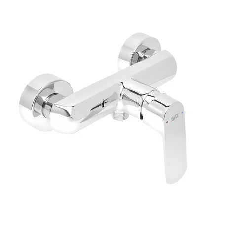 Zidna jednoručna baterija miješalica za tuš SAT Feel u kromiranoj izvedbi bez tuš seta.
