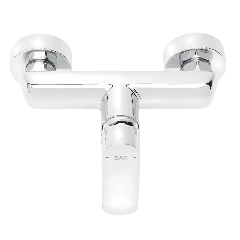 Zidna jednoručna baterija miješalica za tuš SAT Feel u kromiranoj izvedbi bez tuš seta.