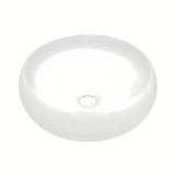 Bijeli okrugli keramički umivaonik na ploču SAT Feel promjera 36 cm