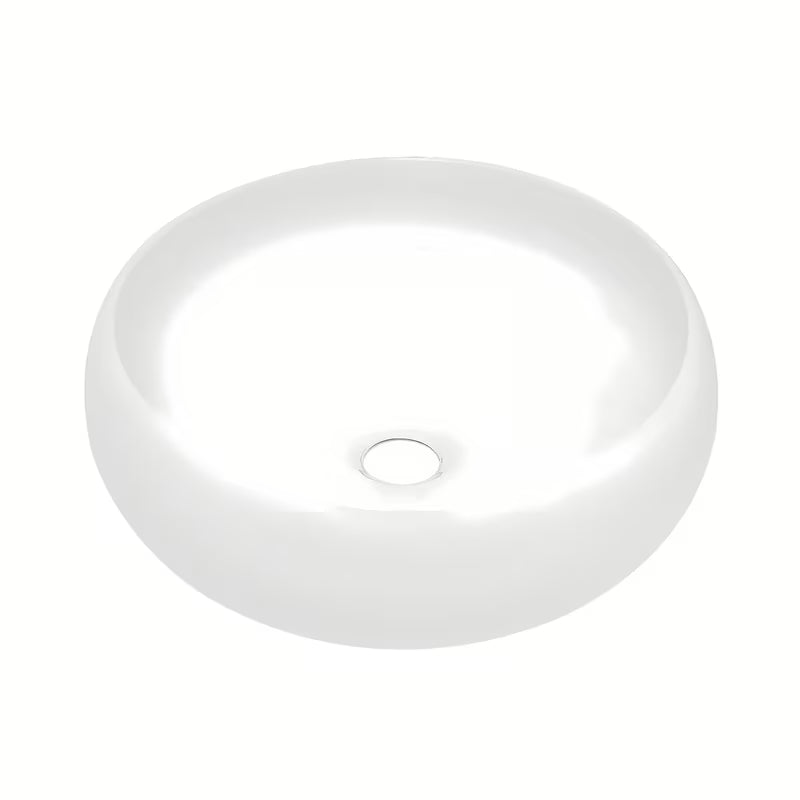 Bijeli okrugli keramički umivaonik na ploču SAT Feel promjera 36 cm