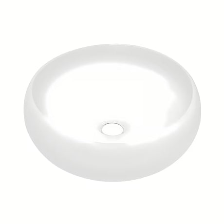 Bijeli okrugli keramički umivaonik na ploču SAT Feel promjera 36 cm