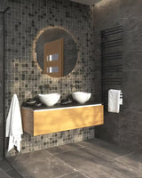 Keramički umivaonik na ploču SAT Feel 38x38 cm u sjajnoj bijeloj boji s valovitim rubom.