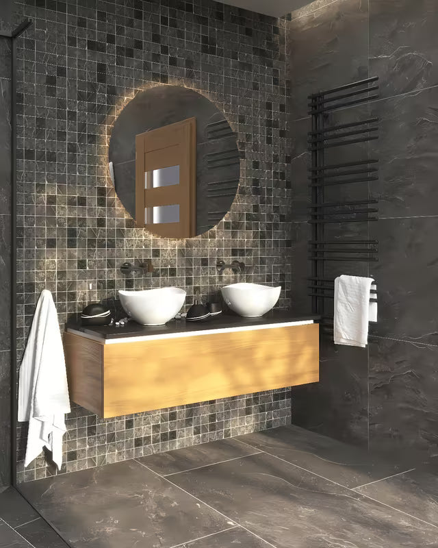 Keramički umivaonik na ploču SAT Feel 38x38 cm u sjajnoj bijeloj boji s valovitim rubom.