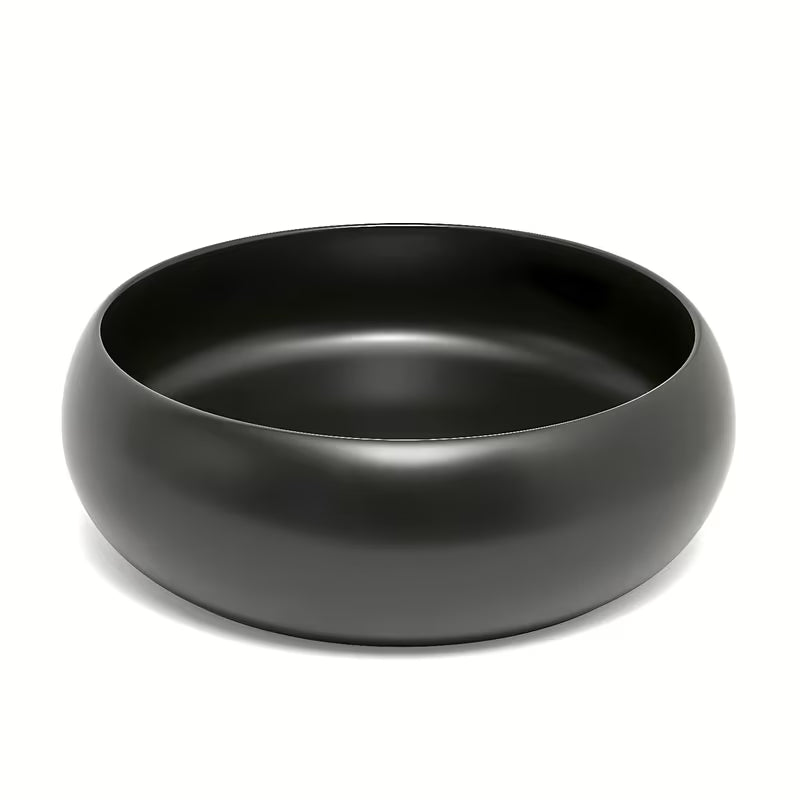 Okrugli keramički umivaonik na ploču SAT Feel u mat crnoj boji, promjer 36 cm