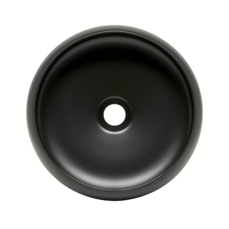 Okrugli keramički umivaonik na ploču SAT Feel u mat crnoj boji, promjer 36 cm