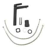 Visoka miješalica za Umivaonik SAT Feel u mat crnoj izvedbi bez odvoda.