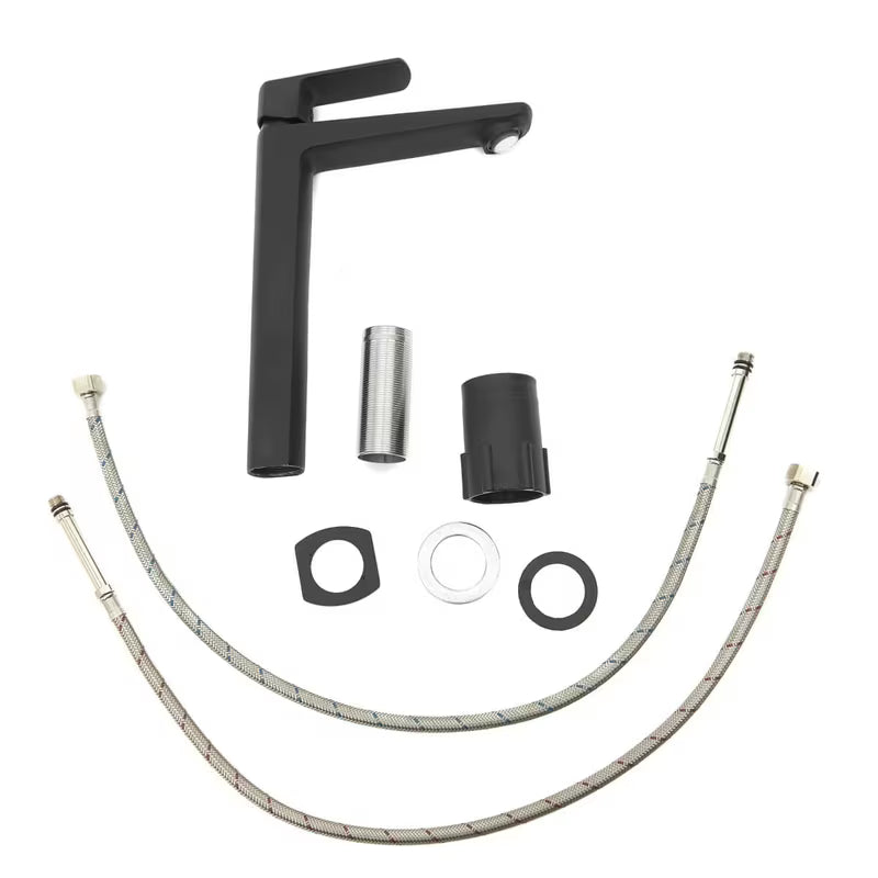 Visoka miješalica za Umivaonik SAT Feel u mat crnoj izvedbi bez odvoda.