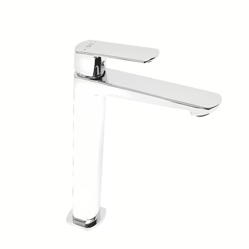 Visoka miješalica za Umivaonik SAT Feel u sjajnom kromu bez odvoda.
