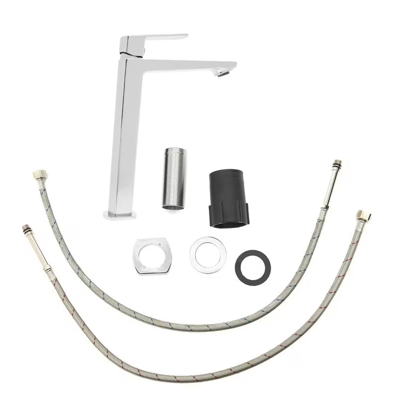 Visoka miješalica za Umivaonik SAT Feel u sjajnom kromiranom finišu bez odvoda.