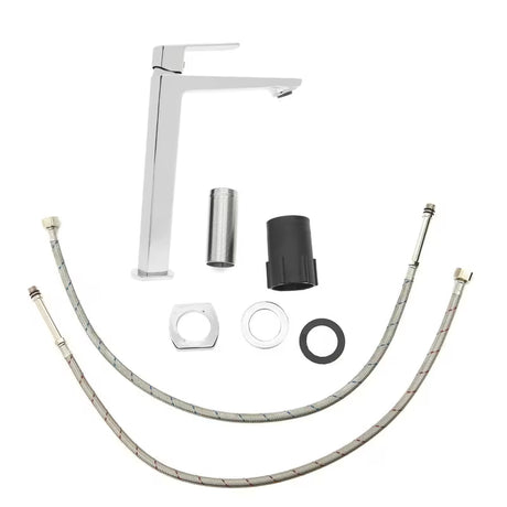 Visoka miješalica za Umivaonik SAT Feel u sjajnom kromiranom finišu bez odvoda.