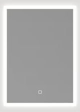 Bijelo pravokutno ogledalo SAT Feel 50x70 cm s LED osvjetljenjem i senzorskim upravljanjem