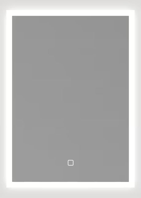 Bijelo pravokutno ogledalo SAT Feel 50x70 cm s LED osvjetljenjem i senzorskim upravljanjem