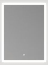 Bijelo pravokutno ogledalo SAT Feel 60x80 cm s LED osvjetljenjem i senzorskim upravljanjem