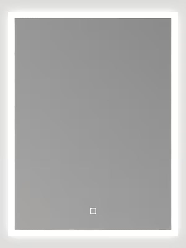 Bijelo pravokutno ogledalo SAT Feel 60x80 cm s LED osvjetljenjem i senzorskim upravljanjem