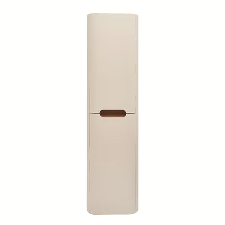 Visoka viseća kupaonski ormarić SAT Fusion u mat pješčano bež boji sa zaobljenim kutovima