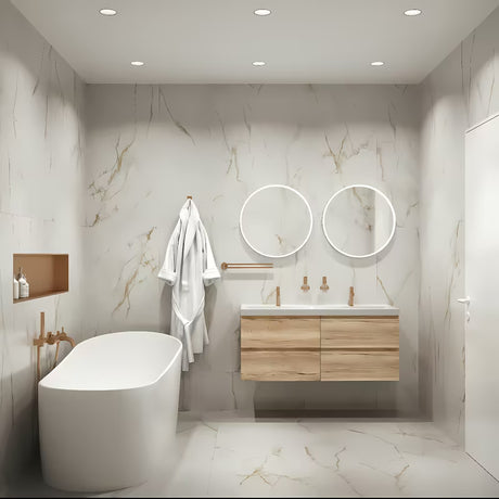 Okruglo Led ogledalo SAT Fusion 60 cm s osvijetljenim prozirnim okvirom i senzorskim upravljanjem