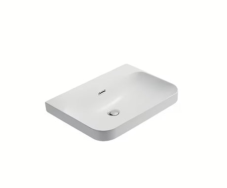 Umivaonik za Kupaonski Ormarić SAT Fusion od keramike u mat bijeloj boji s otvorom pro slavinu i preljevom