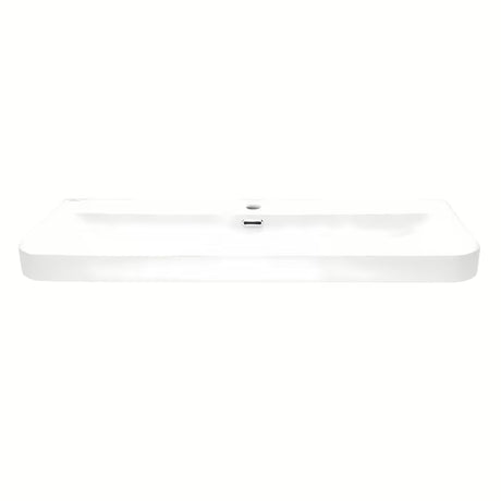 Bijeli sjajni keramički umivaonik za kupaonski ormarić SAT Fusion 100,6x46,3 cm sa središnjim otvorom i preljevom.